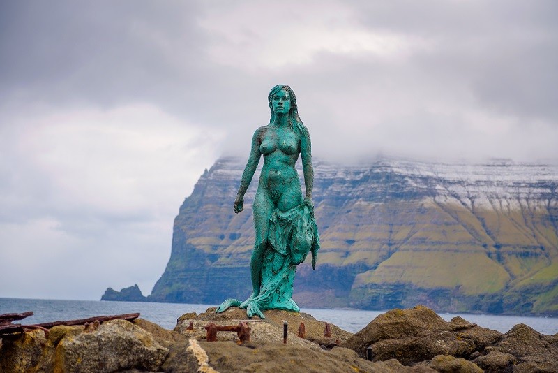 Statue of Selkie, Mikladalur, Faroe Islands