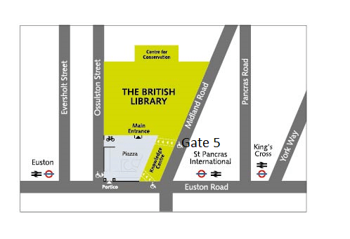 Map for Knowledge Centre, British Library, Midland Road, St Pancras