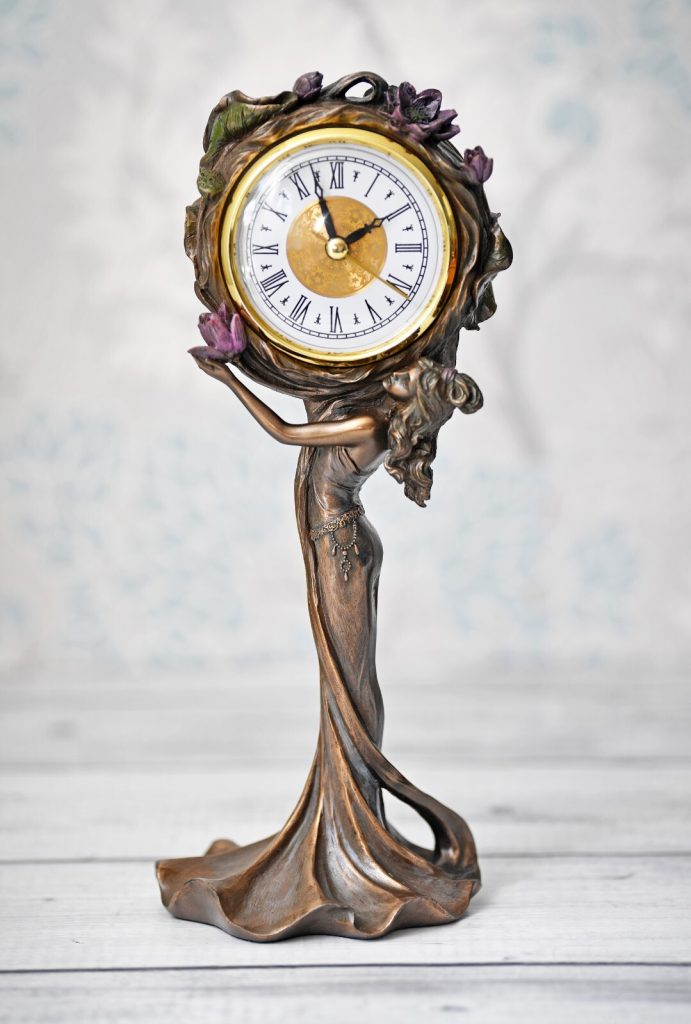 Veronese Art Nouveau mermaid clock