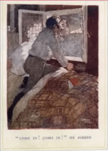 Edmund Dulac, ‘“Come in! Come in”, he sobbed’, from Wuthering Heights (1922)