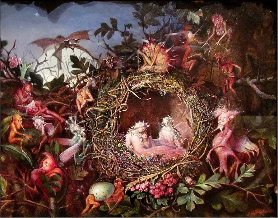 John Anster Fitzgerald, Fairies in a Bird's Nest (c. 1860)